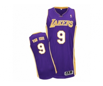 Men's Adidas Los Angeles Lakers #9 Nick Van Exel Authentic Purple Road NBA Jersey