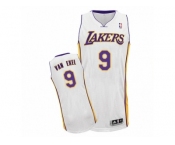 Men's Adidas Los Angeles Lakers #9 Nick Van Exel Authentic White Alternate NBA Jersey