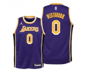 Men's Jordan Los Angeles Lakers #0 Westbrook  Purple Swingman 2021 New Jersey