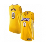 Men's Los Angeles Lakers #0 Kyle Kuzma Authentic Gold 2019-20 City Edition Basketball Jersey