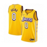 Men's Los Angeles Lakers #0 Kyle Kuzma Swingman Gold 2019-20 City Edition Basketball Jersey