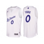 Men's Los Angeles Lakers #0 Nick Young 2016 Christmas Day White NBA Swingman Jersey