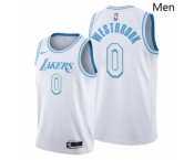 Men's Los Angeles Lakers  #0 Russell Westbrook 2021 trade white city edition jersey