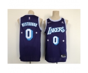 Men's Los Angeles Lakers #0 Russell Westbrook Nike Purple 2021-22 Swingman City Jersey