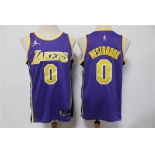 Men's Los Angeles Lakers #0 Russell Westbrook Purple Jordan 75th Anniversary Diamond 2021 Stitched Jersey