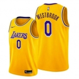 Men's Los Angeles Lakers #0 Westbrook Nike Gold Swingman Jersey