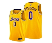 Men's Los Angeles Lakers #0 Westbrook Nike Gold Swingman Jersey