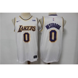 Men's Los Angeles Lakers #0 Westbrook Nike White Swingman 2021 New Jersey