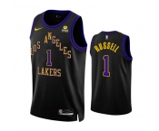 Men's Los Angeles Lakers #1 D'Angelo Russell Black 2023-24 City Edition Stitched Basketball Jersey