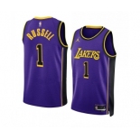 Men's Los Angeles Lakers #1 D’Angelo Russell Purple Stitched Basketball Jersey