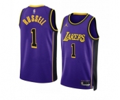 Men's Los Angeles Lakers #1 D’Angelo Russell Purple Stitched Basketball Jersey