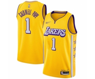 Men's Los Angeles Lakers #1 Kentavious Caldwell-Pope Swingman Gold 2019-20 City Edition Basketball Jersey