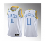 Men's Los Angeles Lakers #11 Jalen Hood-Schifino White 2023 Draft Classic Edition Stitched Basketball Jersey