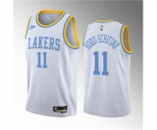 Men's Los Angeles Lakers #11 Jalen Hood-Schifino White 2023 Draft Classic Edition Stitched Basketball Jersey