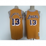 Men's Los Angeles Lakers #13 Wilt Chamberlain Swingman Gold Throwback Jersey