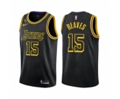 Men's Los Angeles Lakers #15 Austin Reaves Black Stitched Jersey