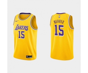 Men's Los Angeles Lakers #15 Austin Reaves Gold Stitched Jersey