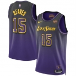 Men's Los Angeles Lakers #15 Austin Reaves Purple 2024 25 City Edition Stitched Basketball Jersey