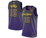 Men's Los Angeles Lakers #15 Austin Reaves Purple 2024 25 City Edition Stitched Basketball Jersey