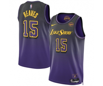 Men's Los Angeles Lakers #15 Austin Reaves Purple 2024 25 City Edition Stitched Basketball Jersey