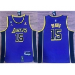 Men's Los Angeles Lakers #15 Austin Reaves Purple With NO.6 Patch Stitched Basketball Jersey