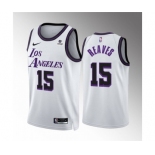 Men's Los Angeles Lakers #15 Austin Reaves White City Edition Stitched Basketball Jersey