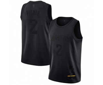 Men's Los Angeles Lakers #2 Derek Fisher Swingman Black MVP Basketball Jersey