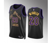 Men's Los Angeles Lakers #20 Dylan Windler Black 2023-24 City Edition Stitched Basketball Jersey