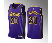 Men's Los Angeles Lakers #20 Dylan Windler Purple Statement Edition Stitched Basketball Jersey