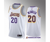 Men's Los Angeles Lakers #20 Dylan Windler White Association Edition Stitched Basketball Jersey