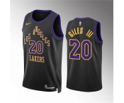 Men's Los Angeles Lakers #20 Harry Giles Iii Black 2023-24 City Edition Stitched Basketball Jersey