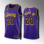 Men's Los Angeles Lakers #20 Harry Giles Iii Purple Statement Edition Stitched Basketball Jersey