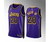 Men's Los Angeles Lakers #20 Harry Giles Iii Purple Statement Edition Stitched Basketball Jersey