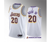 Men's Los Angeles Lakers #20 Harry Giles Iii White Association Edition Stitched Basketball Jersey