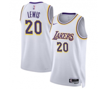 Men's Los Angeles Lakers #20 Maxwell Lewis White 2024 Association Edition Stitched Basketball Jersey