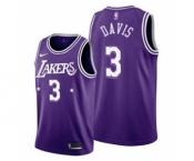 Men's Los Angeles Lakers 2021-22 City Edition #3 Anthony Davis Purple Stitched Basketball Jersey