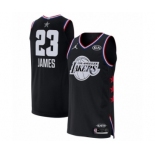 Men's Los Angeles Lakers #23 LeBron James Authentic Black 2019 All-Star Game Basketball Jersey