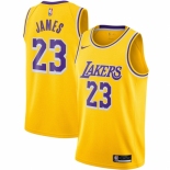 Men's Los Angeles Lakers #23 LeBron James Nike Gold 2020-21 Swingman Jersey