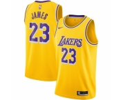 Men's Los Angeles Lakers #23 LeBron James Nike Gold 2020-21 Swingman Jersey