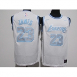 Men's Los Angeles Lakers #23 LeBron James Nike White 2020-21 Swingman Jersey