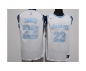 Men's Los Angeles Lakers #23 LeBron James Nike White 2020-21 Swingman Jersey