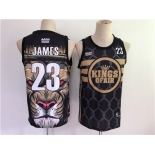 Men's Los Angeles Lakers #23 LeBron James Swingman Black Lion Edition Basketball Jersey