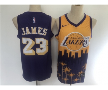 Men's Los Angeles Lakers #23 LeBron James Swingman Black salute edition 2021 New Basketball Jersey