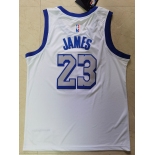 Men's Los Angeles Lakers #23 LeBron James  White  Basketball Jersey 2021 New