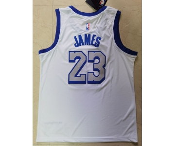 Men's Los Angeles Lakers #23 LeBron James  White  Basketball Jersey 2021 New