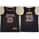 Men's Los Angeles Lakers #23 LeBron James bibigo Black Stitched Basketball Jersey