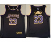 Men's Los Angeles Lakers #23 LeBron James bibigo Black Stitched Basketball Jersey