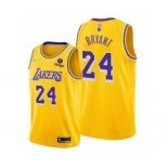 Men's Los Angeles Lakers #24 Kobe Bryant 75th Anniversary Diamond Gold 2021 Stitched Basketball Jersey