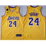 Men's Los Angeles Lakers #24 Kobe Bryant Authentic Gold  Commemorative Edition Jersey