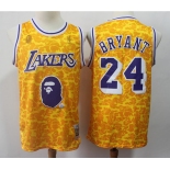 Men's Los Angeles Lakers #24 Kobe Bryant Authentic Gold Throwback  Basketball Jersey